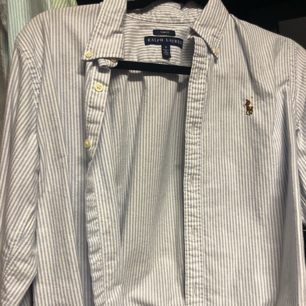 Ralph lauren- lot of striped button downs-womens